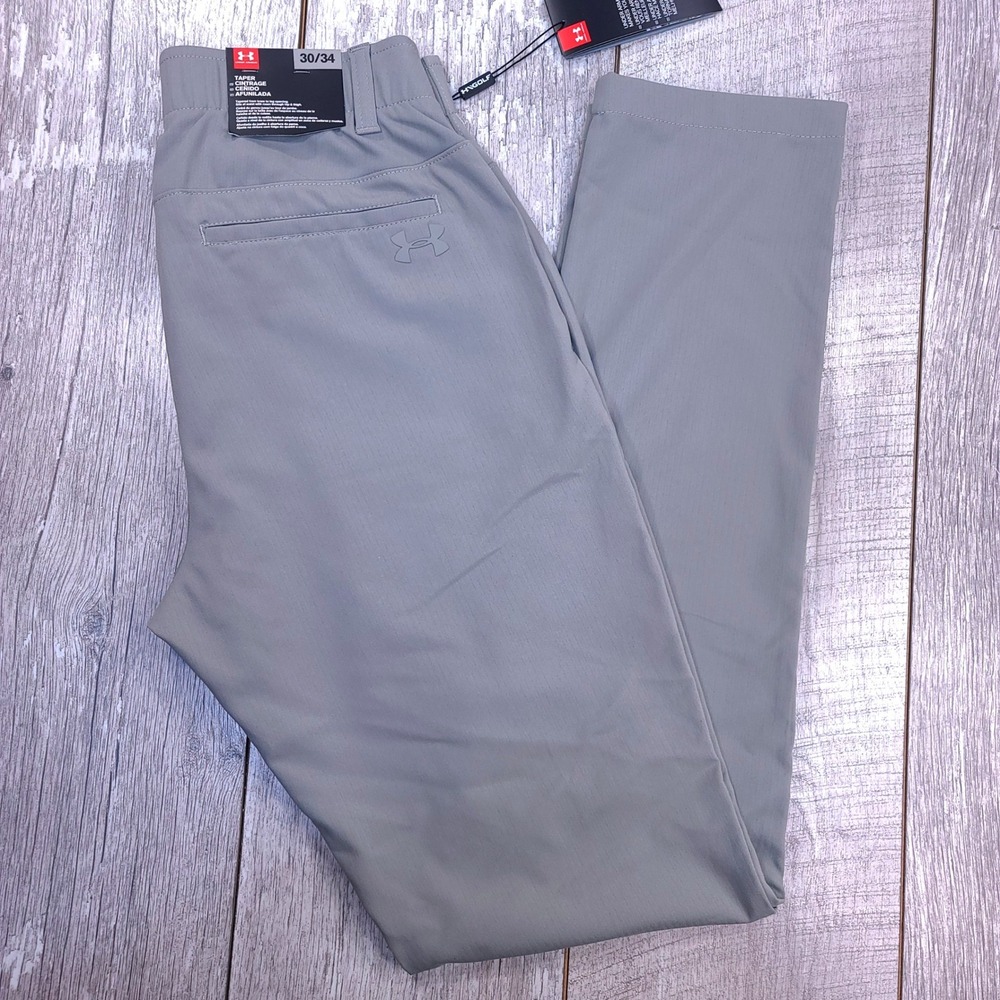 Under Armour Golf Pants Mens 30x34 Gray Tapered Performance Solid Flat Front